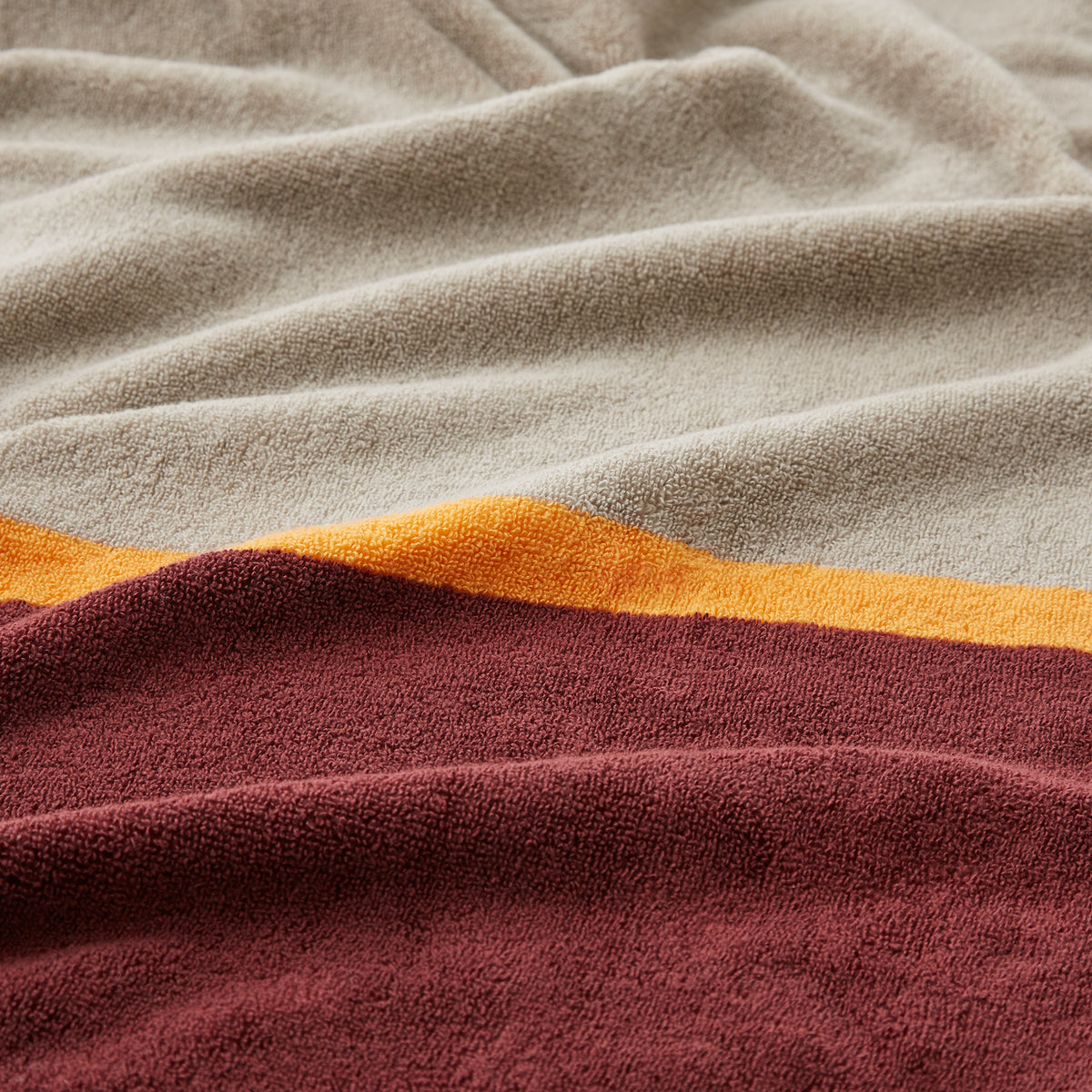 SALON TOWEL FACE TOWEL / BEIGE × BURGUNDY