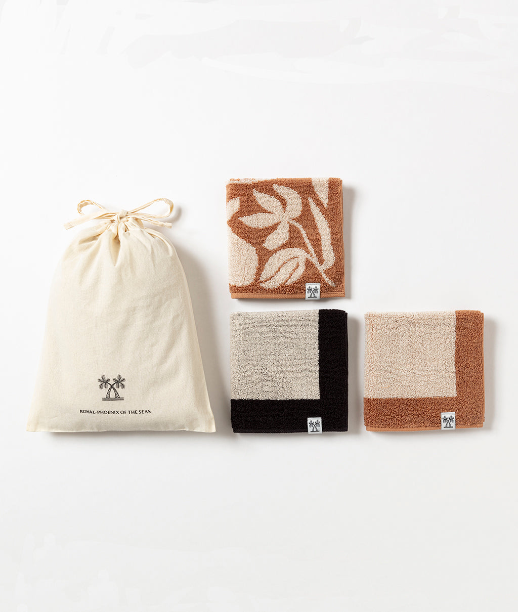 HANDKERCHIEF TOWEL / Botanical SIENNA×CREAM |ROYAL-PHOENIX OF THE