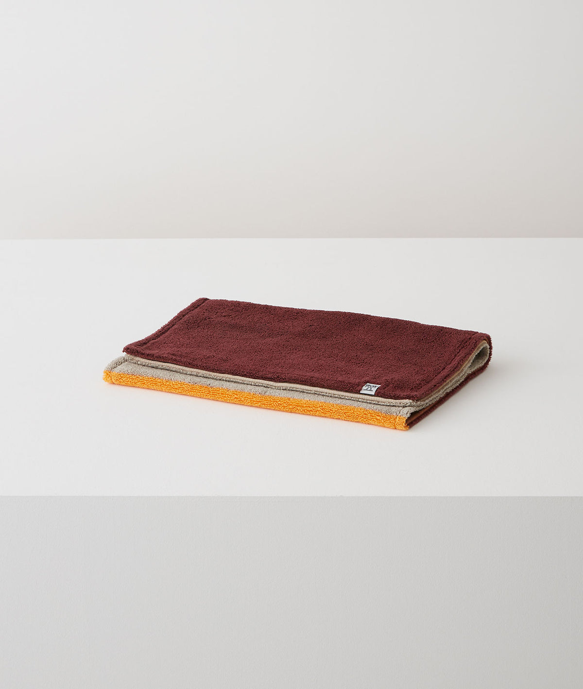 SALON TOWEL FACE TOWEL / BEIGE × BURGUNDY